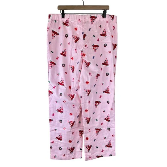 NWT J. Crew Factory Pink Holiday Printed Flannel Pajama Pants - Picture 6 of 6
